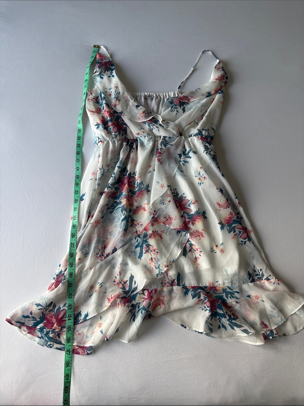 Cream Floral Ruffled Sundress - Picture 3 of 5